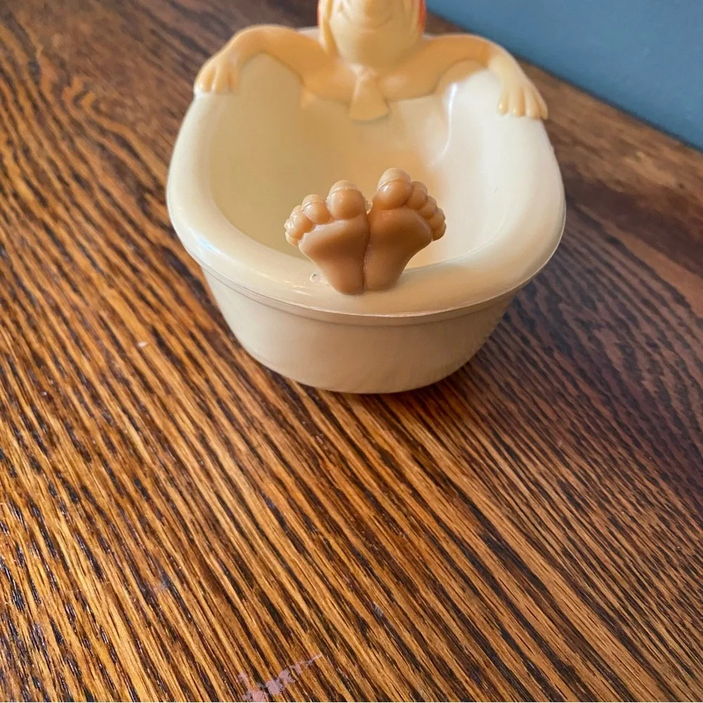 Fitz & Floyd Man in Bathtub Soap Dish Vintage MCM Mid Century Bath Accessory